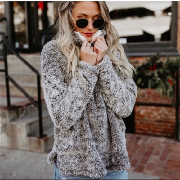 Vici Collection oversized sherpa pullover - Picture 1 of 16